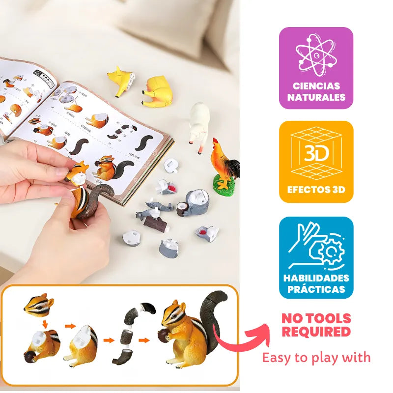 Kit de Rompecabezas 4D de Animales y Insectos