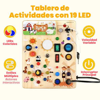 Panel Sensorial Interactivo Busy Board de Madera