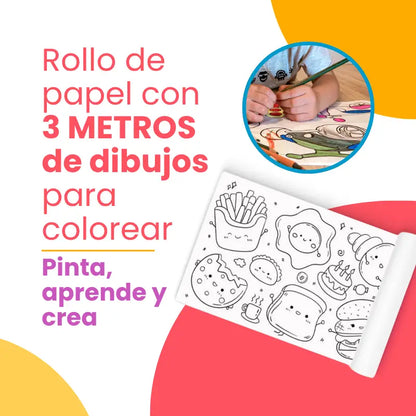 Rollo de Dibujo Infantil con 3 Metros de Creatividad