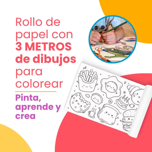 Rollo de Dibujo Infantil con 3 Metros de Creatividad